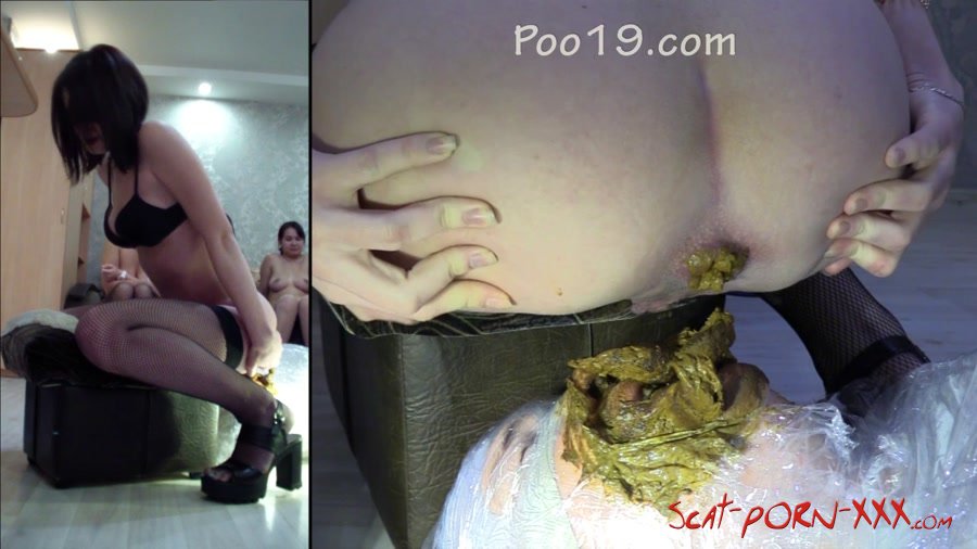 MilanaSmelly - Girls feed mummified slave with shit - Group Femdom - Face Sitting, Toilet Slavery [HD 720p]
