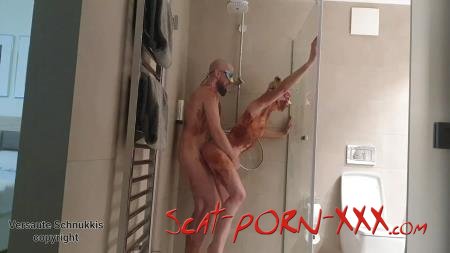 Versauteschnukkis - Scatsex in hotel shower (no male scat) - Sex Scat - Anal, Amateur [FullHD 1080p]