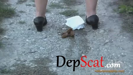 OutdoorScat - The woman sat down and took a shit on the street - Shitting - Solo, Pooping [HD 720p]