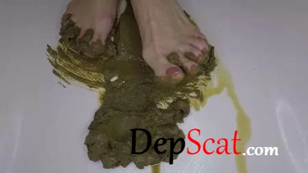 Poop - Close Up Thick Turd Foot Smashing Porn - Solo - Feet Scat, Fetish [FullHD 1080p]