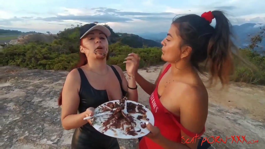 Scarlethot - Making a poop cake at the airport - Outdoor - Lesbians, Eat [FullHD 1080p]