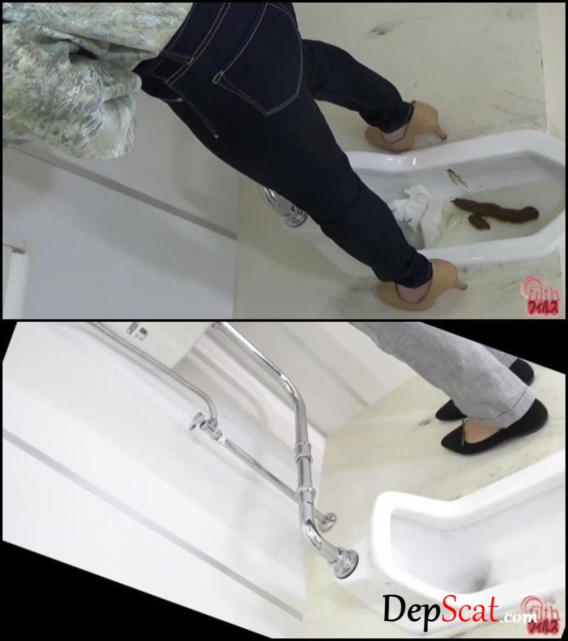 Girls pooping long turd in toilet with spy camera. - BFFF-78 (Amateur shitting) (FullHD 1080p/604 MB)