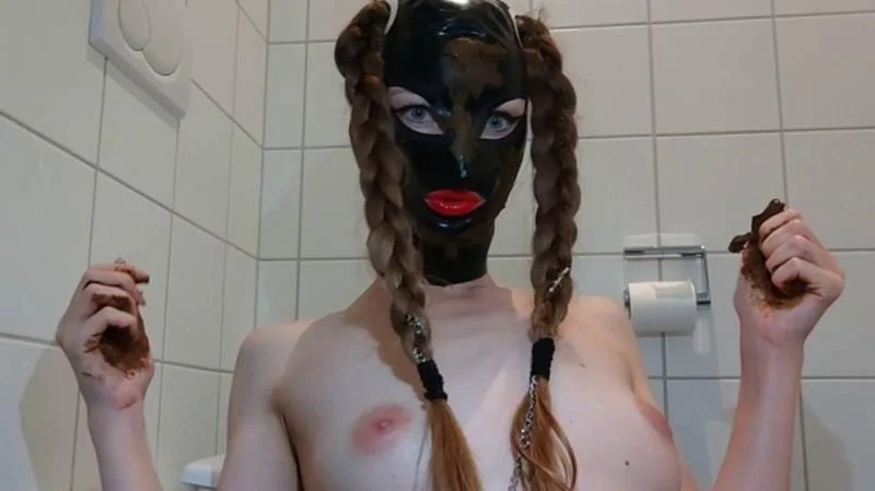 Kink Goddess - Shitting Rubber Mask - Fetish - Latex, Shit, Solo [FullHD 1080p]