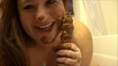 Samantha Starfish - Sloppy Wet Shit and Dildo Play - Pooping - BBW, Toy, Solo [FullHD 1080p]