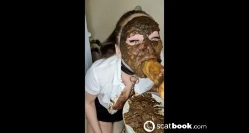 Scatlina - Toilet slave play with 6 loads of shit - Scatbook -  [FullHD 1080p]