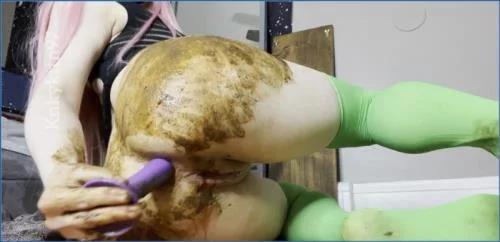KnkyKttn97 Explores Anal, Pee, and DATM in messy Kaviar Scat show