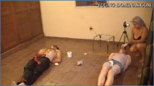 Stupid Slaves Facesitting and Enema clip in Double Slave Part 7