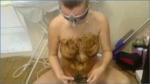 Brown Wife Smearing Scat Porn- Ironing T-Shirt and Shitting in Panties by Lesbian Scat Russian