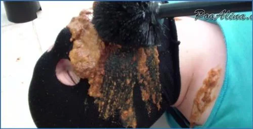 PooAlina dominates her toilet slave with morning diarrhea and deep shit eating in this scat porn