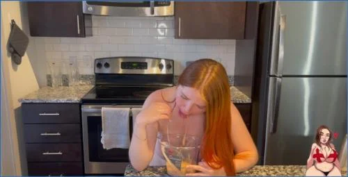 GingerCris Smears and Vomits in a Solo Copro Frenzy - Watch Her Take