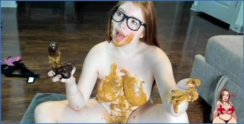 GingerCris Smears and Pukes Solo in a Scat-Crazy Redhead Release